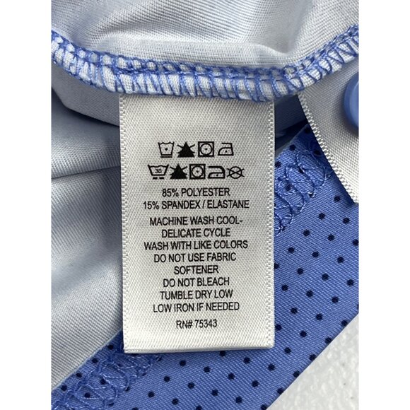 Rorie Whelan Golf Men's Polo Shirt M Blue Polka Dots Polyester Spandex - Picture 4 of 4